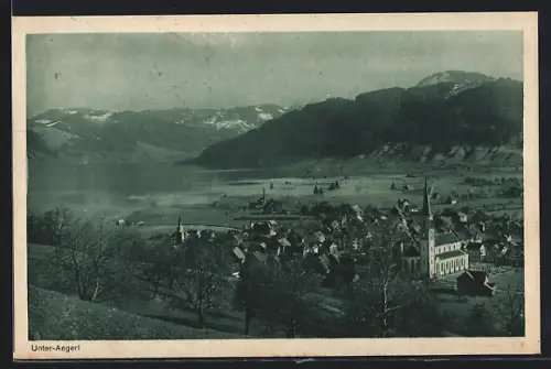 AK Unter-Aegeri, Teilansicht mit Kirche