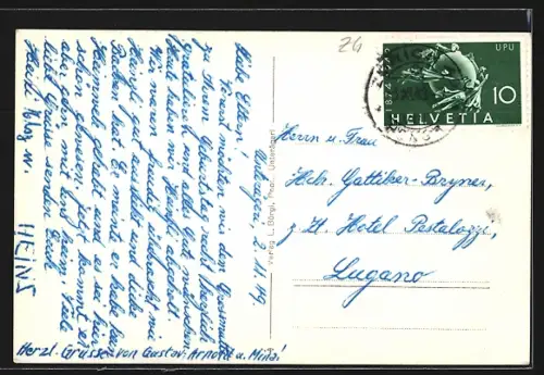 AK Unterägeri, Teilansicht mit Kirche