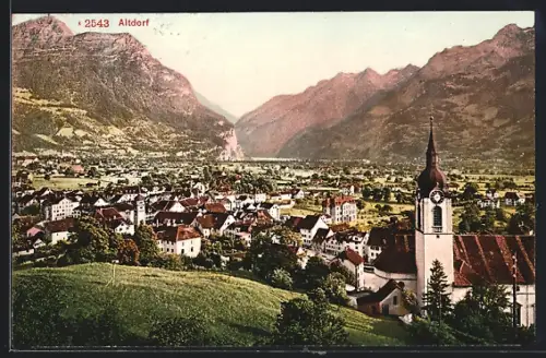 AK Altdorf, Teilansicht mit Kirche