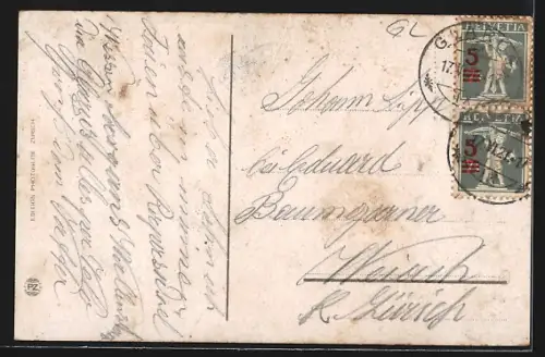 AK Glarus, Ortsansicht mit Vorderglärnisch