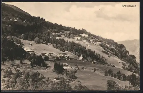 AK Braunwald, Teilansicht der Ortschaft