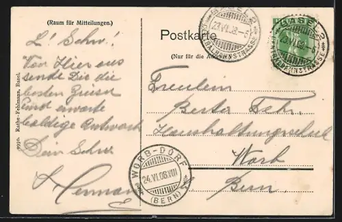 AK Basel, Münster mit Deutschrittergarten