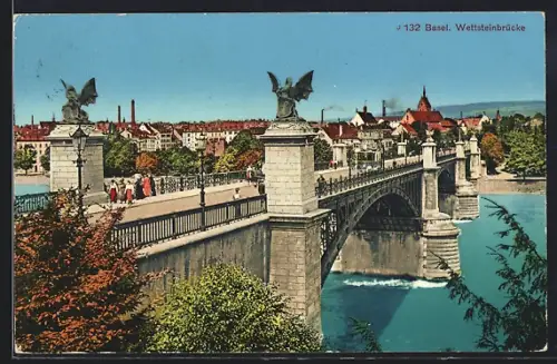 AK Basel, Wettsteinbrücke