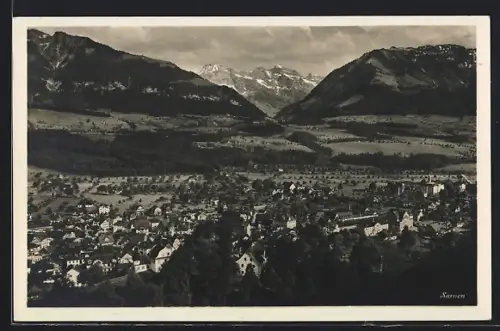AK Sarnen, Ortsansicht aus der Vogelperspektive