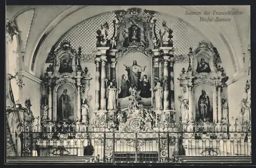 AK Sarnen, Frauenkloster-Kirche, Innenansicht