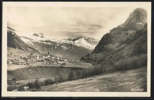 AK Melchtal, Ortsansicht aus der Vogelschau