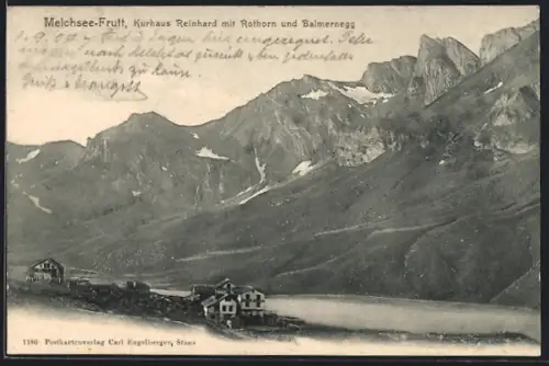 AK Melchsee-Frutt, Kurhaus Reinhard mit Rothorn und Balmernegg
