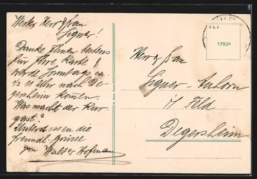 AK St. Gallen, Ortsansicht mit Bodensee