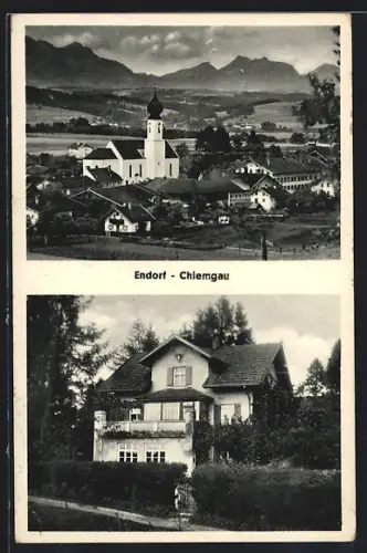 AK Endorf / Chiemgau, Panorama und Chiemgauheim