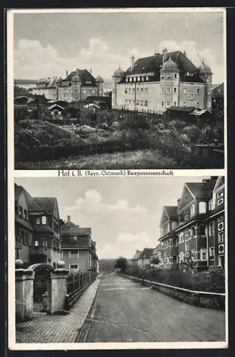 AK Hof i. B., Strassenpartie im Villenviertel, Baugenossenschaft