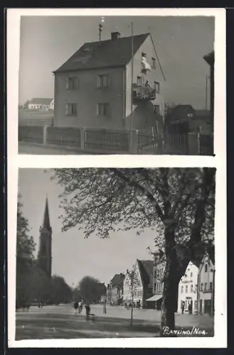 Foto-AK Plattling / Ndb, Blick in den Ort, einzelstehendes Wohnhaus