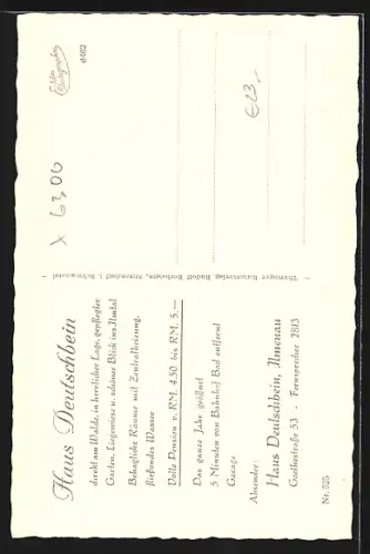 AK Ilmenau / Thüringen, Gasthaus Haus Deutschbein, Goethestr. 53
