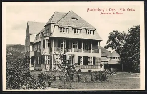 AK Blankenburg / Thür., Kurhotel Villa Emilia, Sanatorium Dr. Warda