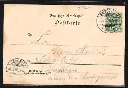 Lithographie Halberstadt, Gasthaus Rathauskeller, Rathaus