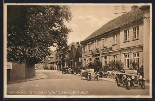 AK Lauenburg / Elbe, Partie am Hotel Stappenbeck