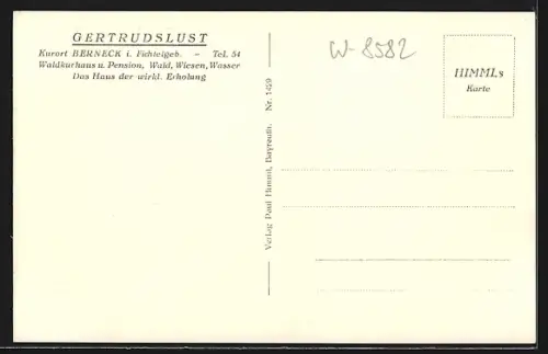 AK Berneck i. Fichtelgeb., Gasthof Gertrudslust