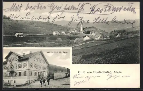AK Stiefenhofen / Allgäu, Gasthaus Wirtschaft M. Renn, Totalansicht