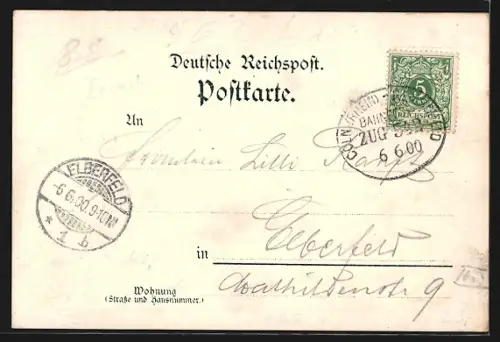 Lithographie Lennep, Bahnhof, Restaurant Oskar Grohs