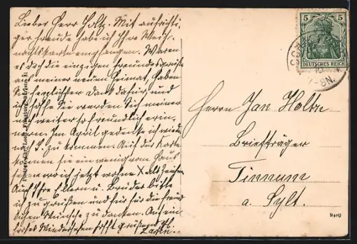 AK Hörup p. Schafflund /Krs. Tondern, Christiansen`s Gasthof, Kolonialwarengeschäft von J. Wollesen, Dorfpartien