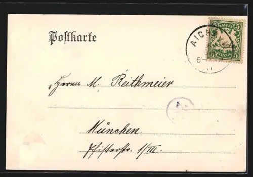 AK Aicha v. W., Totalansicht, Pfarrhof