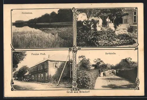 AK Bösdorf / Plön, Gasthaus und Pension Priess, Dorfstrasse