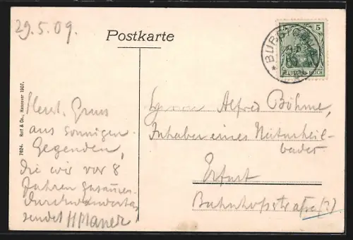 AK Burgtonna i. Thüringen, Gasthof zum goldenen Laufer, Inh.: Ewald Schmidt, Weisse Hütte