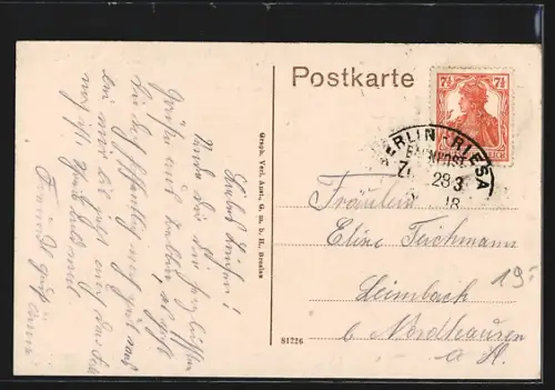 AK Trebbin /Kr. Teltow, Bahnhof-Strasse mit Postamt