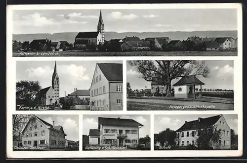 AK Altheim b. Landshut, Gasthaus Spitzauer, Handlung v. Seb. Weinzierl, Schule
