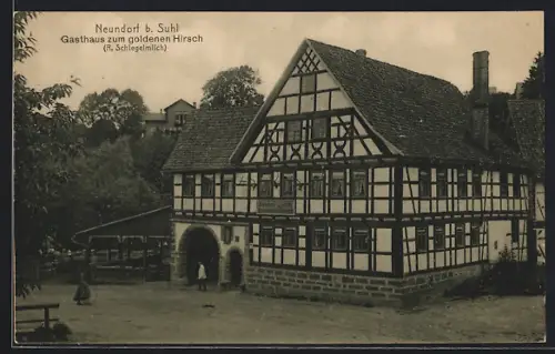 AK Neundorf b. Suhl, Gasthaus zum goldenen Hirsch R. Schlegelmilch