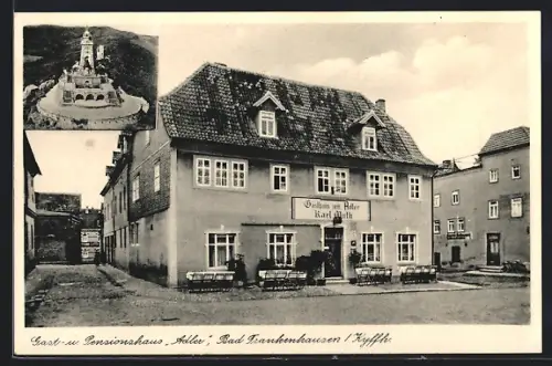AK Bad Frankenhausen /Kyffh., Gast- und Pensionshaus Adler, Denkmal