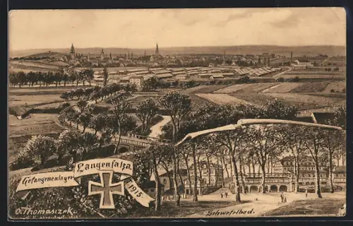 Künstler-AK Otto Thomasczek: Langensalza, Gefangenenlager 1915, Schwefelbad