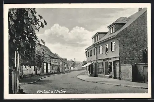 AK Görsbach a. Helme, Strassenpartie mit Geschäft