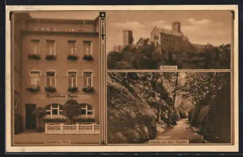 AK Eisenach, Gasthof Deutsches Haus, Wartburg, Annatal