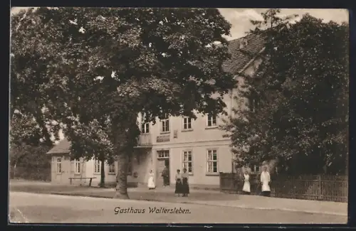 AK Waltersleben, Partie am Gasthaus Waltersleben