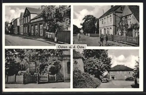 AK Osten a. d. Oste, Geschäft, Strassenpartie, Ortspartie