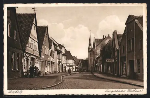 AK Diepholz, Langestrasse mit Rathaus