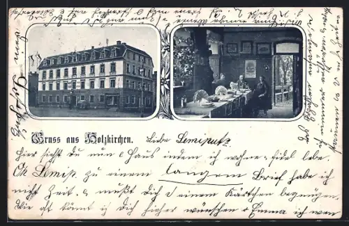 AK Holzkirchen / Obb., Gasthaus, Innenansicht
