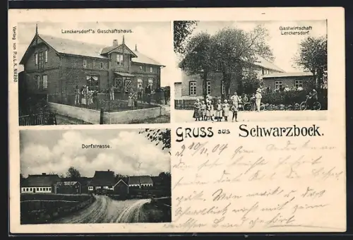 AK Schwartbuck, Gasthaus Lenckersdorf, Lenckersdorf`s Geschäftshaus, Dorfstrasse