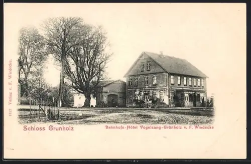 AK Grünholz, Bahnhofs-Hotel Vogelgesang-Grünholz v. F. Wiedecke