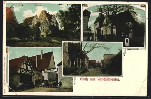 AK Windischleuba, Gasthaus, Schloss, Strassenpartie, Kirche