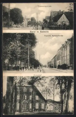 AK Horst /Holstein, Eichenhof, Elmshornerstrasse, Pastorat in der Bahnhofstrasse