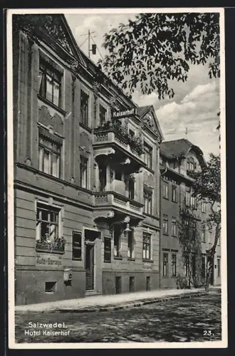 AK Salzwedel, Partie am Hotel Kaiserhof