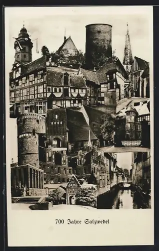 AK Salzwedel, 700 Jahre Salzwedel, Gasthaus Stadt Magdeburg, Kirche