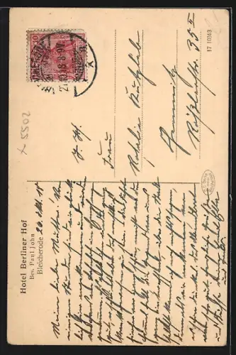 AK Bleicherode, Hotel Berliner Hof von Paul John