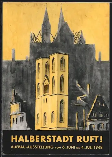 AK Halberstadt, Aufbau-Ausstellung 1948, Ortsansicht