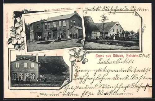 AK Nützen /Holst., Tietjens Gasthaus, Schule