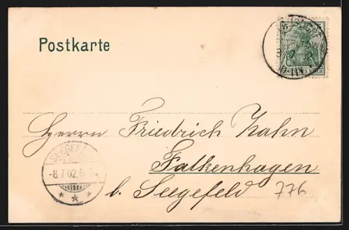 Lithographie Clausdorf / Rehagen, Gasthof v. F. W. Stange, Bahnhof, Totalansicht, Schulen