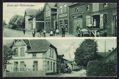 AK Kaltenkirchen, Strassenpartie mit Kolonialwarenhandlung, Ortspartie