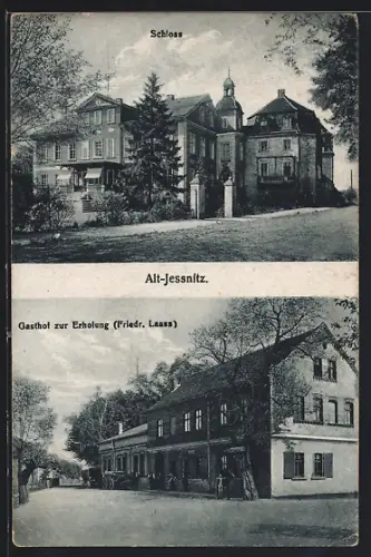 AK Alt-Jessnitz, Gasthof zur Erholung, Schloss