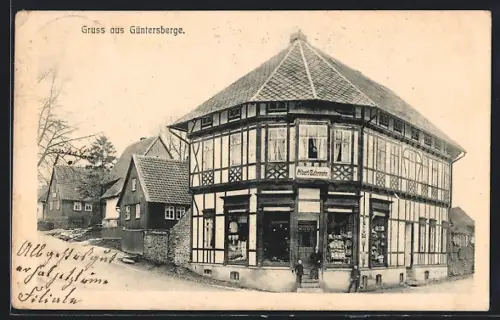 AK Güntersberge, Geschäft von Albert Behrmann